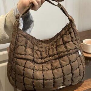 Small Puffy Quilted Messenger Crossbody Bag- NEW